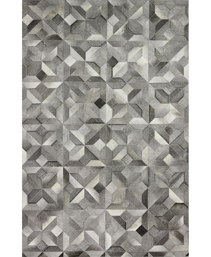 BB Rugs Cowhide Hie-04 Gray 8' x 10' Area Rug