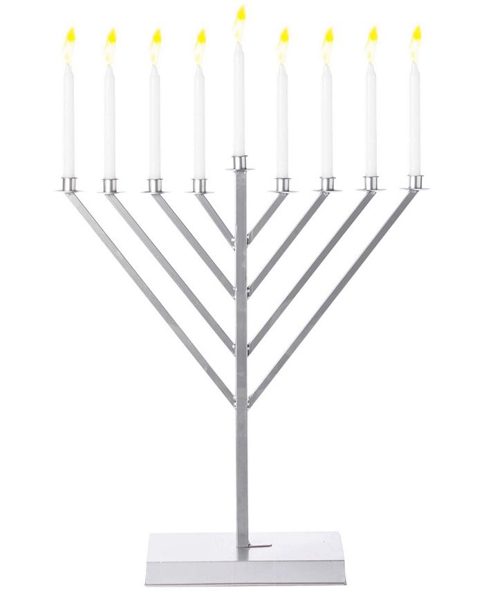 Vintiquewise Coated Hanukkah Menorah for Synagogue, Large