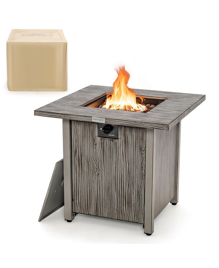 Costway 28'' Patio Square Fire Pit Table 40,000 BTU Propane Gas Table