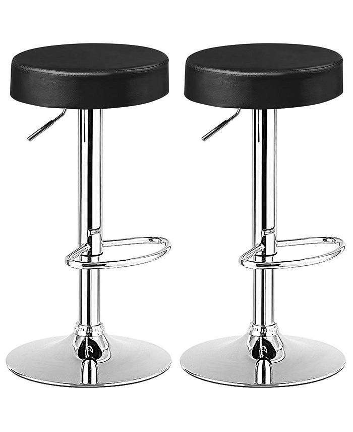 Costway Set of 2 Round Bar Stool Adjustable Swivel Pub Chair