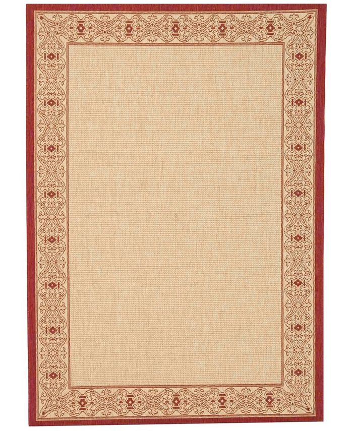 Safavieh Courtyard Natural and Red 2'7" x 5' Outdoor Area Rug