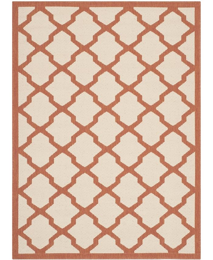 Safavieh Courtyard Beige and Terracotta 6'7" x 9'6" Sisal Weave Outdoor Area Rug