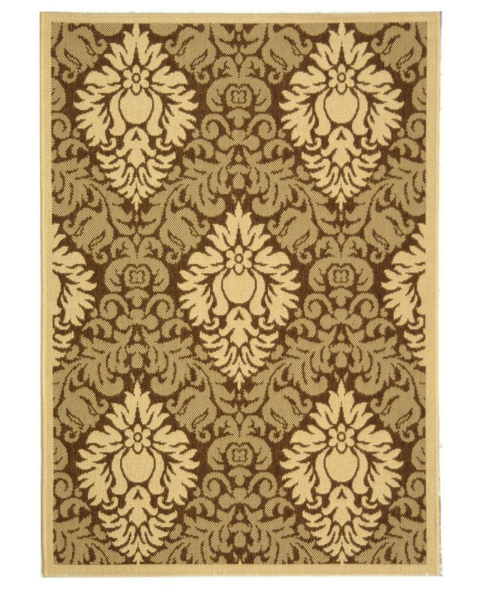 Safavieh Courtyard Brown and Natural 2'3" x 6'7" Runner Outdoor Area Rug