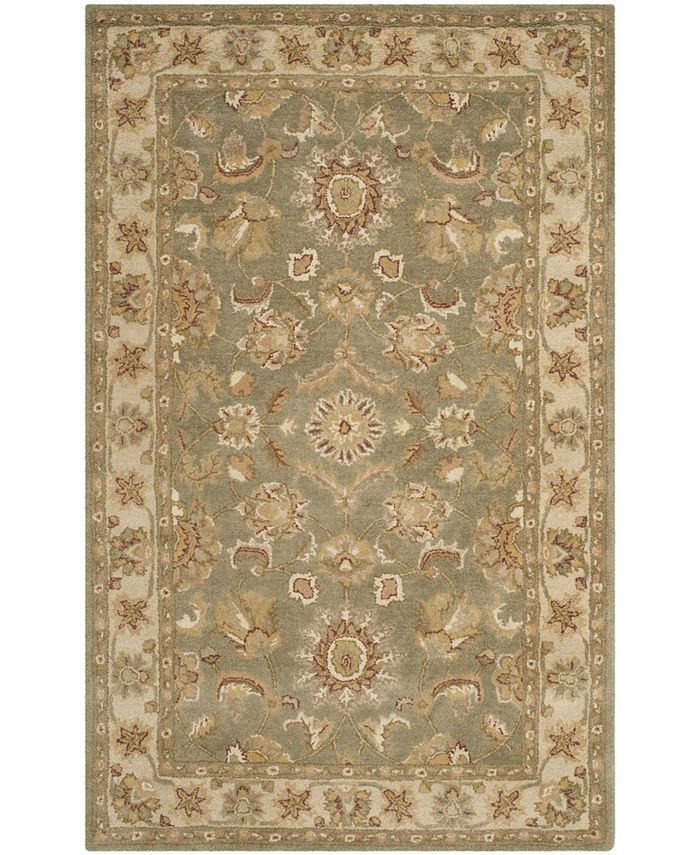 Safavieh Antiquity At313 Green and Gold 3'6" x 3'6" Round Area Rug