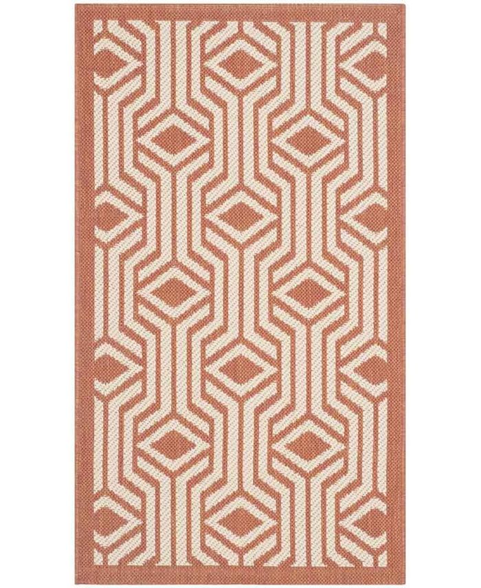 Safavieh Courtyard Natural and Olive 4' x 5'7" Sisal Weave Outdoor Area Rug