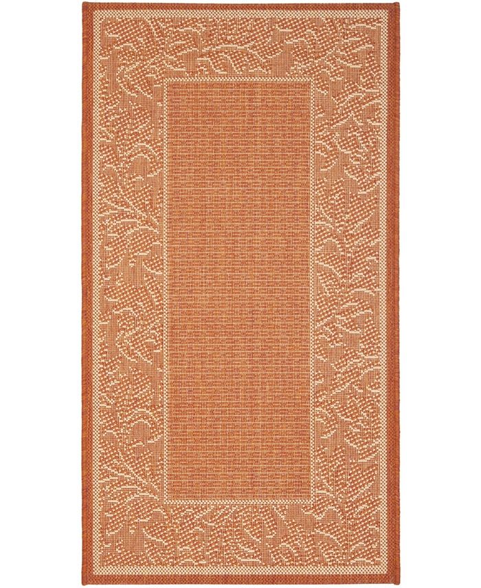 Safavieh Courtyard Terracotta and Natural 2'7" x 5' Sisal Weave Outdoor Area Rug