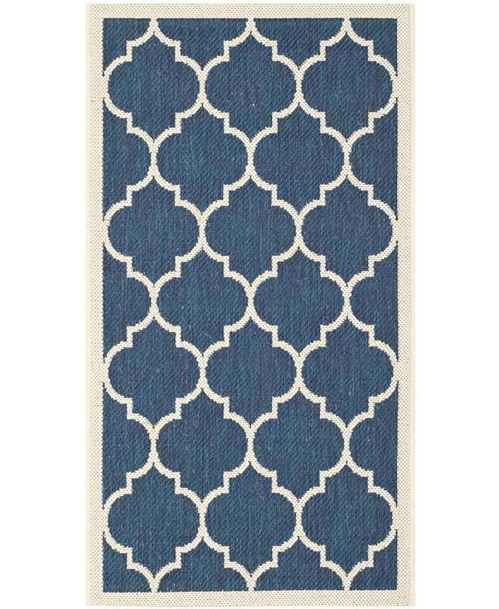 Safavieh Courtyard Navy and Beige 2' x 3'7" Sisal Weave Outdoor Area Rug