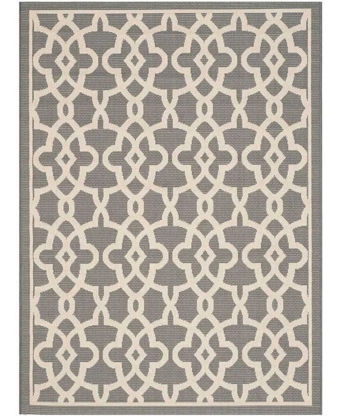 Safavieh Courtyard Gray and Beige 6'7" x 9'6" Outdoor Area Rug