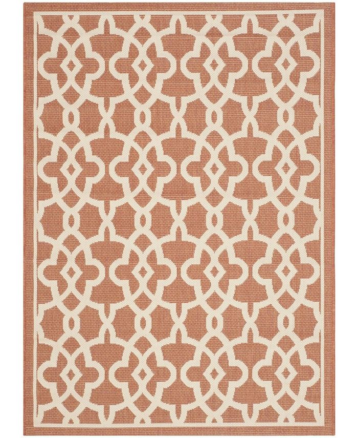 Safavieh Courtyard Terracotta and Beige 6'7" x 9'6" Sisal Weave Outdoor Area Rug