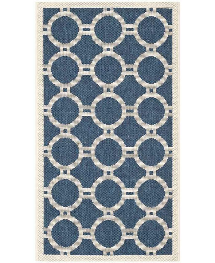 Safavieh Courtyard Navy and Beige 2' x 3'7" Sisal Weave Outdoor Area Rug