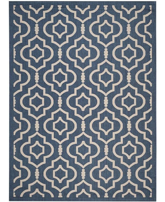 Safavieh Courtyard Navy and Beige 8' x 11' Sisal Weave Outdoor Area Rug