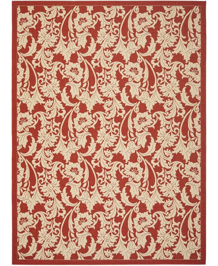 Safavieh Courtyard Red and Creme 8' x 11' Outdoor Area Rug