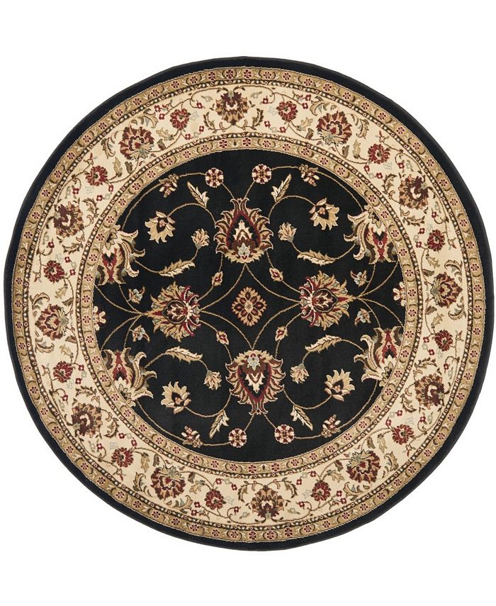 Safavieh Lyndhurst Black and Ivory 5'3" x 5'3" Round Area Rug