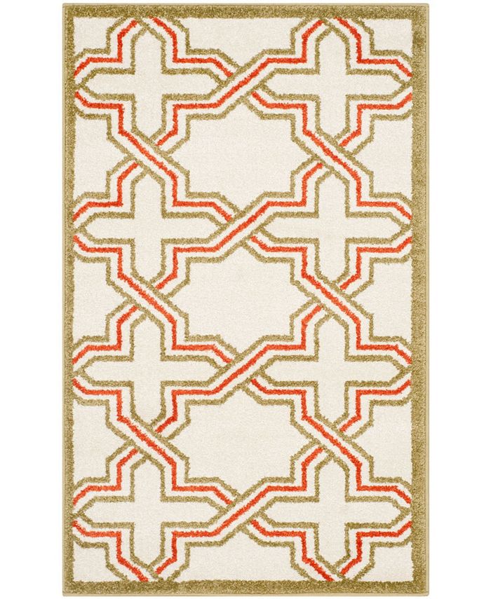 Safavieh Amherst Ivory and Light Green 2'6" x 4' Outdoor Area Rug