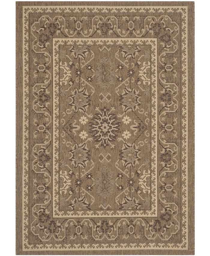 Safavieh Courtyard Brown and Creme 5'3" x 7'7" Sisal Weave Outdoor Area Rug