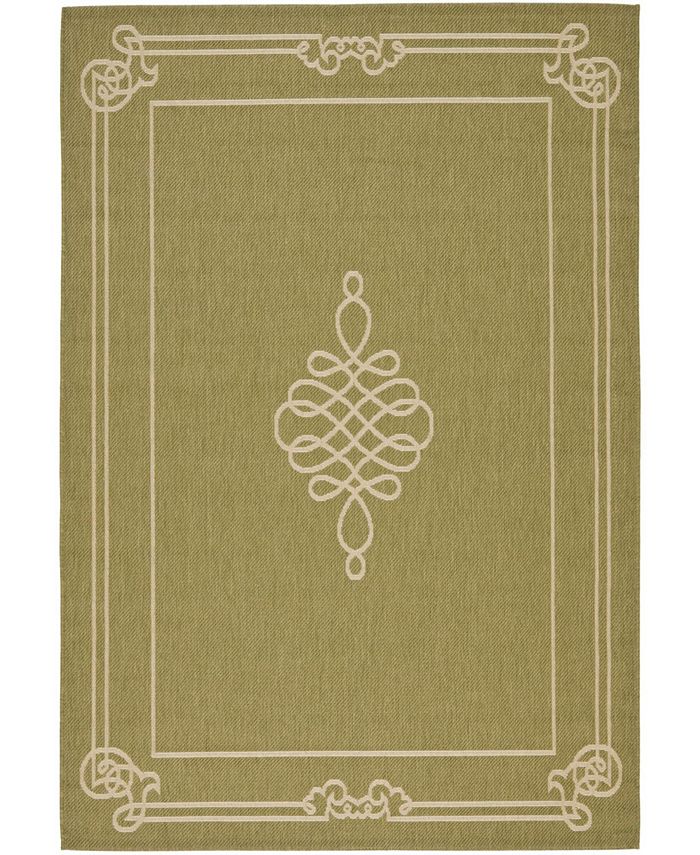 Safavieh Courtyard Green and Creme 2' x 3'7" Outdoor Area Rug