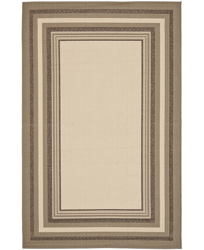 Safavieh Courtyard Beige and Dark Beige 5'3" x 7'7" Sisal Weave Outdoor Area Rug