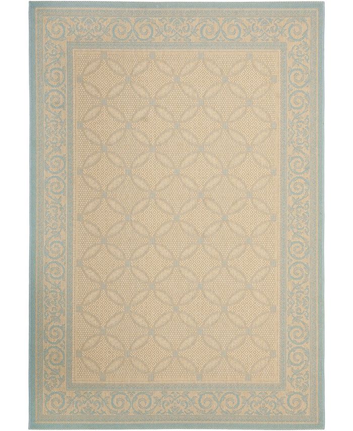 Safavieh Courtyard Cream and Aqua 5'3" x 7'7" Sisal Weave Outdoor Area Rug