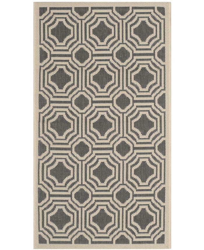 Safavieh Courtyard Anthracite and Beige 2' x 3'7" Outdoor Area Rug