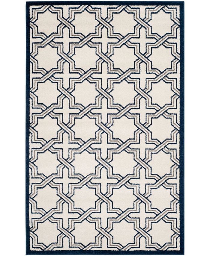 Safavieh Amherst Ivory and Navy 5' x 8' Outdoor Area Rug