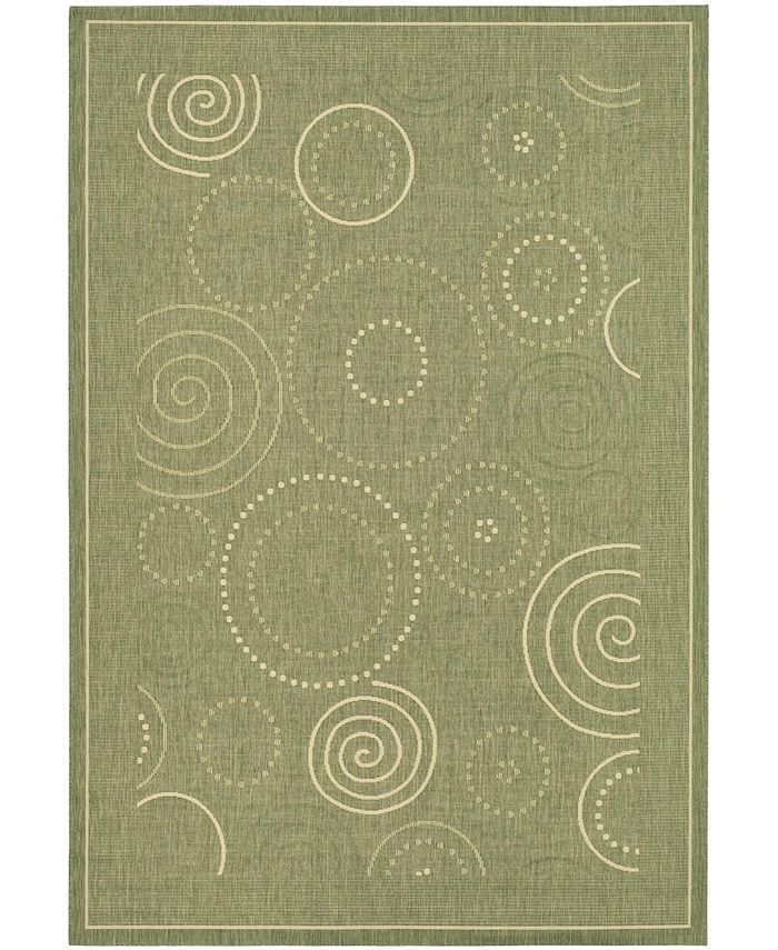 Safavieh Courtyard Olive and Natural 5'3" x 7'7" Sisal Weave Outdoor Area Rug