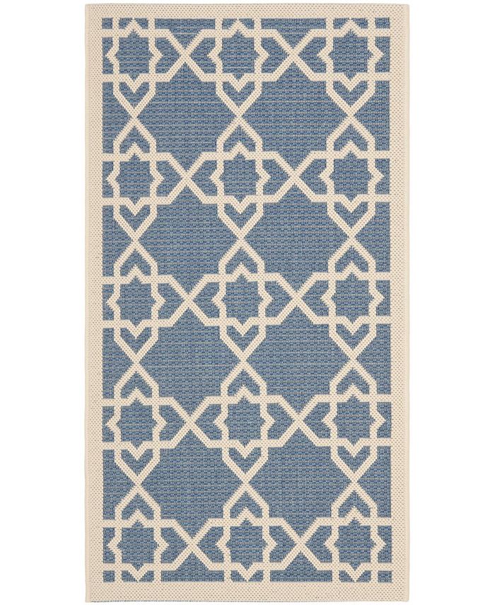 Safavieh Courtyard Blue and Beige 2' x 3'7" Sisal Weave Rectangle Outdoor Area Rug