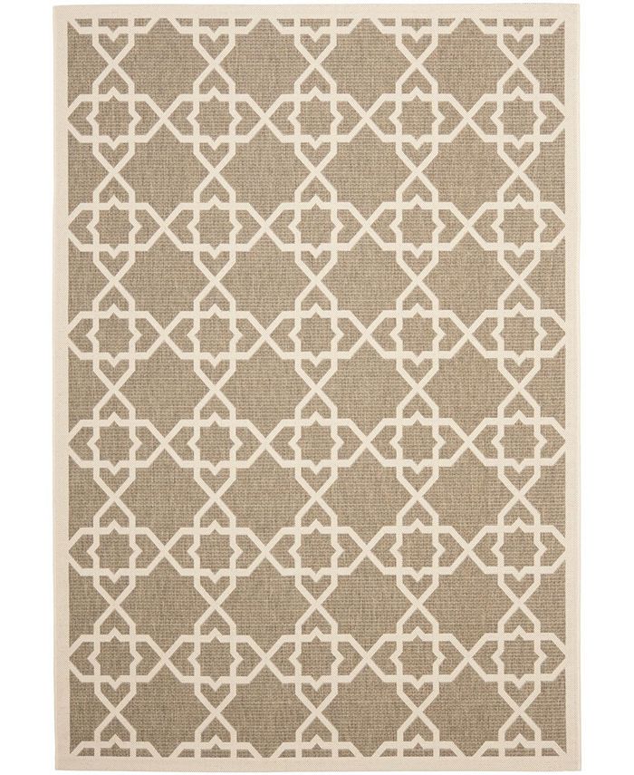 Safavieh Courtyard Brown and Beige 5'3" x 7'7" Outdoor Area Rug