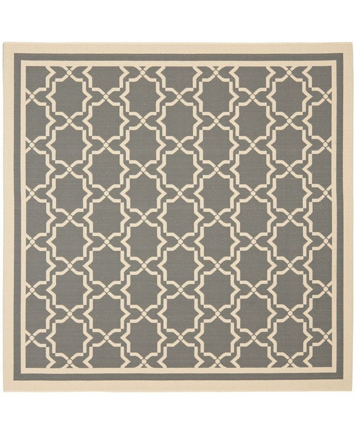 Safavieh Courtyard Anthracite and Beige 6'7" x 6'7" Square Outdoor Area Rug