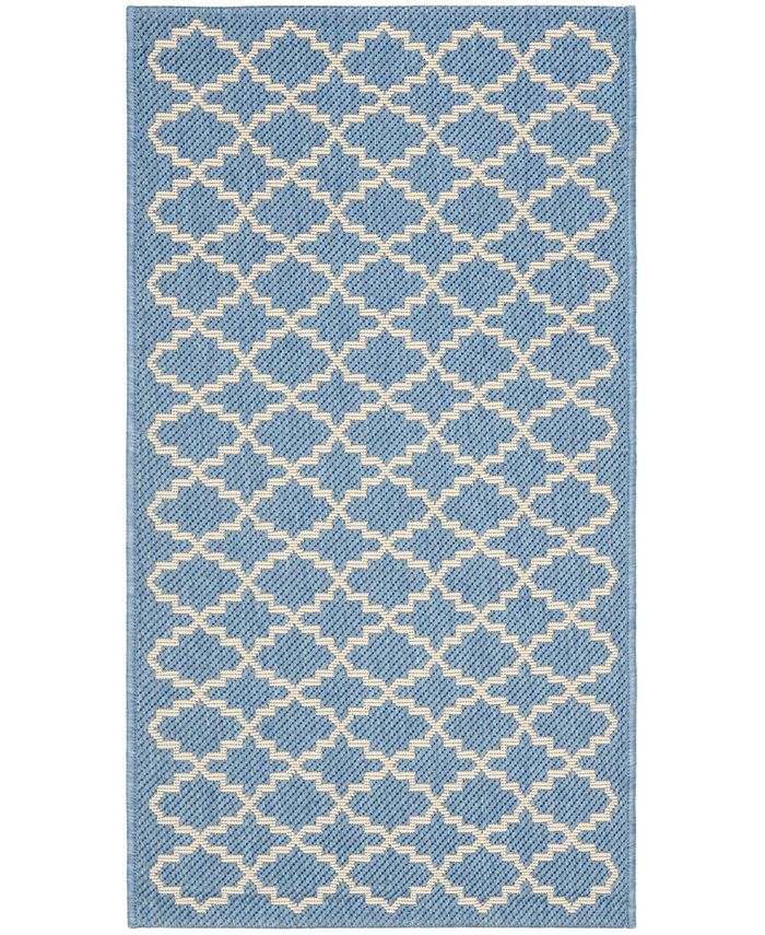 Safavieh Courtyard Blue and Beige 2'7" x 5' Sisal Weave Outdoor Area Rug