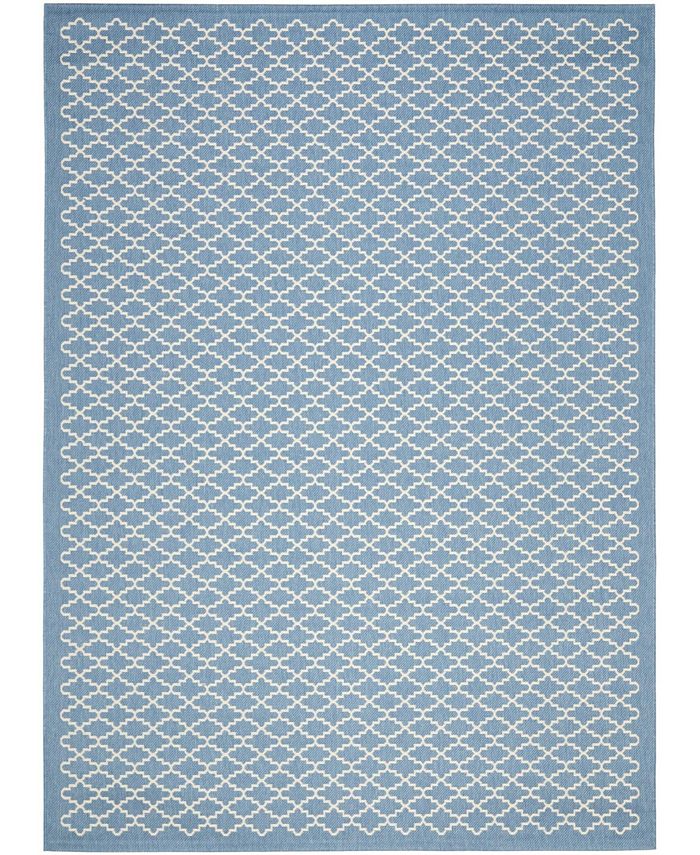 Safavieh Courtyard Blue and Beige 8'11" x 12' Sisal Weave Rectangle Outdoor Area Rug