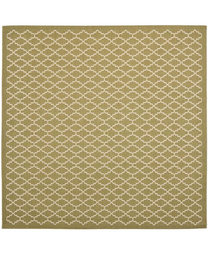 Safavieh Courtyard Green and Beige 6'7" x 6'7" Sisal Weave Square Outdoor Area Rug