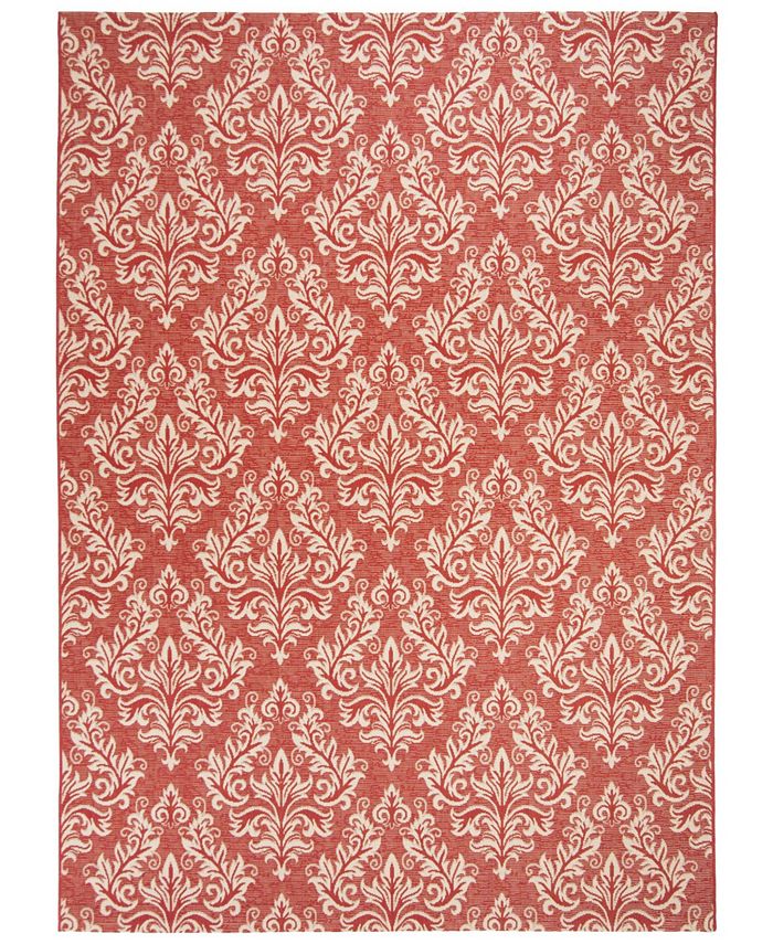 Safavieh Courtyard Red and Creme 8' x 11' Outdoor Area Rug