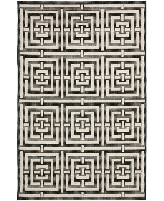 Safavieh Courtyard Black and Bone 9' x 12' Outdoor Area Rug