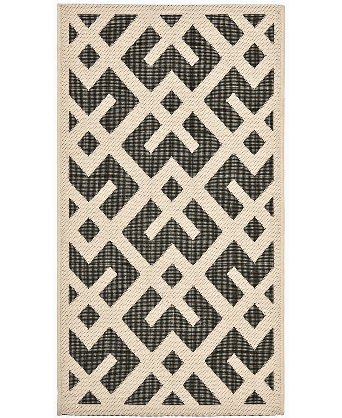 Safavieh Courtyard Black and Beige 2' x 3'7" Sisal Weave Outdoor Area Rug