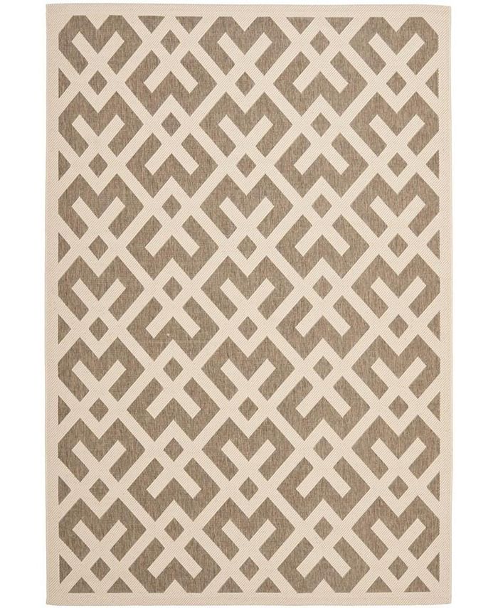 Safavieh Courtyard Brown and Bone 8' x 11' Outdoor Area Rug