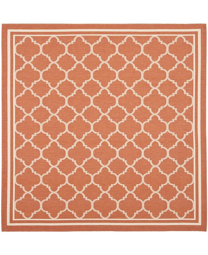 Safavieh Courtyard Terracotta and Bone 6'7" x 6'7" Sisal Weave Square Outdoor Area Rug