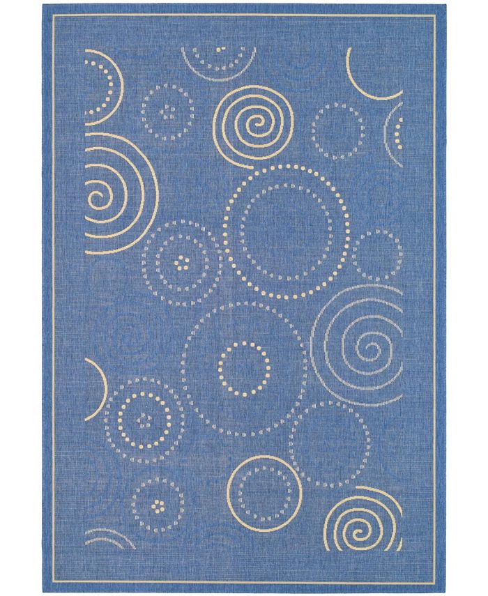 Safavieh Courtyard Blue and Natural Outdoor Area Rug Collection