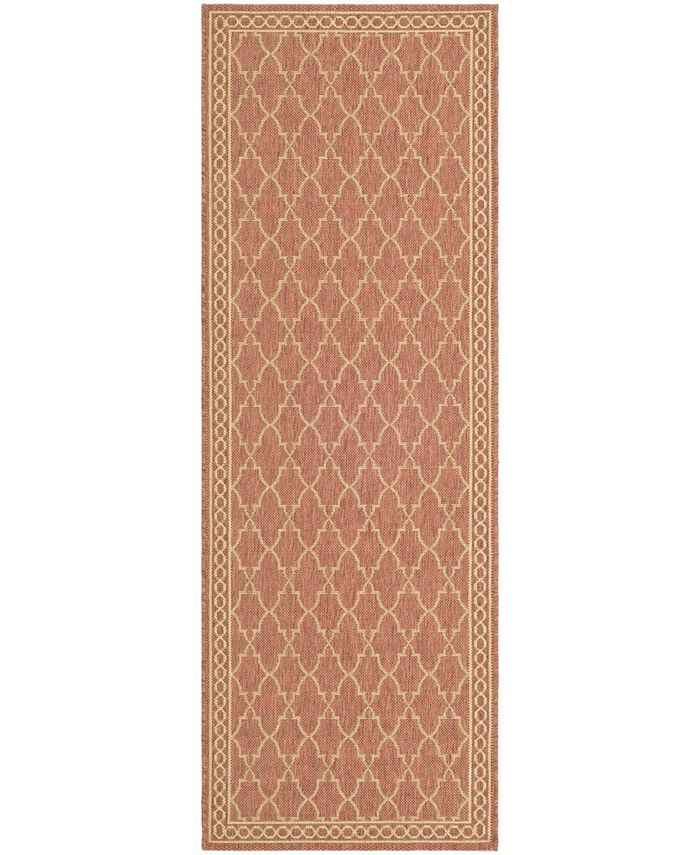 Safavieh Courtyard Rust and Sand 2'3" x 6'7" Runner Outdoor Area Rug