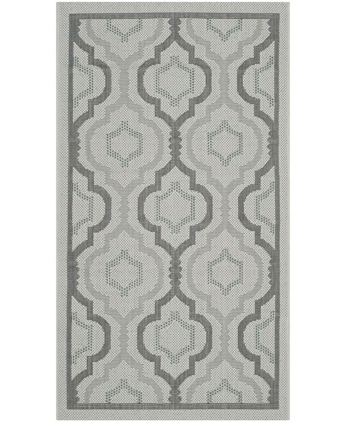 Safavieh Courtyard Light Grey and Anthracite 5'3" x 7'7" Outdoor Area Rug