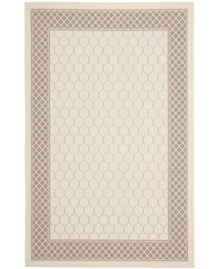 Safavieh Courtyard Beige and Dark Beige 6'7" x 9'6" Outdoor Area Rug