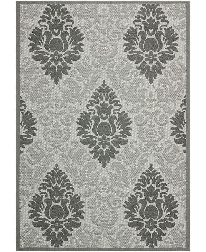 Safavieh Courtyard Light Gray and Anthracite 8' x 11' Sisal Weave Outdoor Area Rug