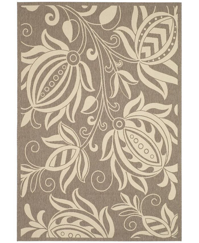 Safavieh Courtyard Brown and Natural 9' x 12' Outdoor Area Rug