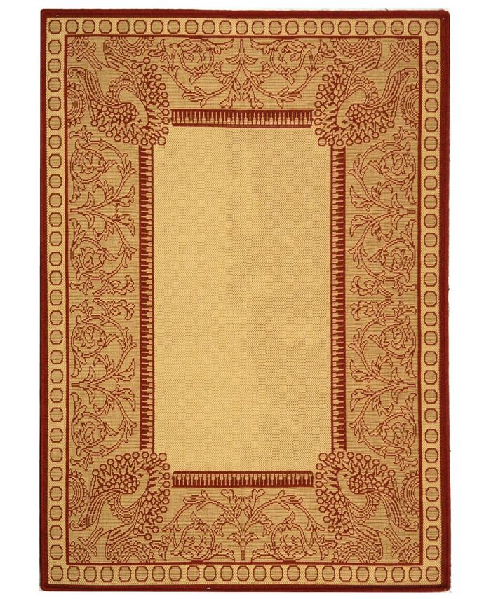 Safavieh Courtyard Natural and Red 2'3" x 10' Runner Outdoor Area Rug