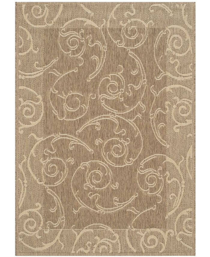 Safavieh Courtyard Brown and Natural 9' x 12' Outdoor Area Rug