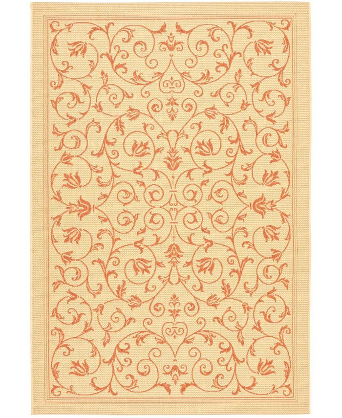 Safavieh Courtyard Natural and Terra 7'10" x 7'10" Square Outdoor Area Rug