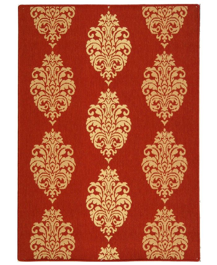 Safavieh Courtyard Red and Natural 9' x 12' Outdoor Area Rug