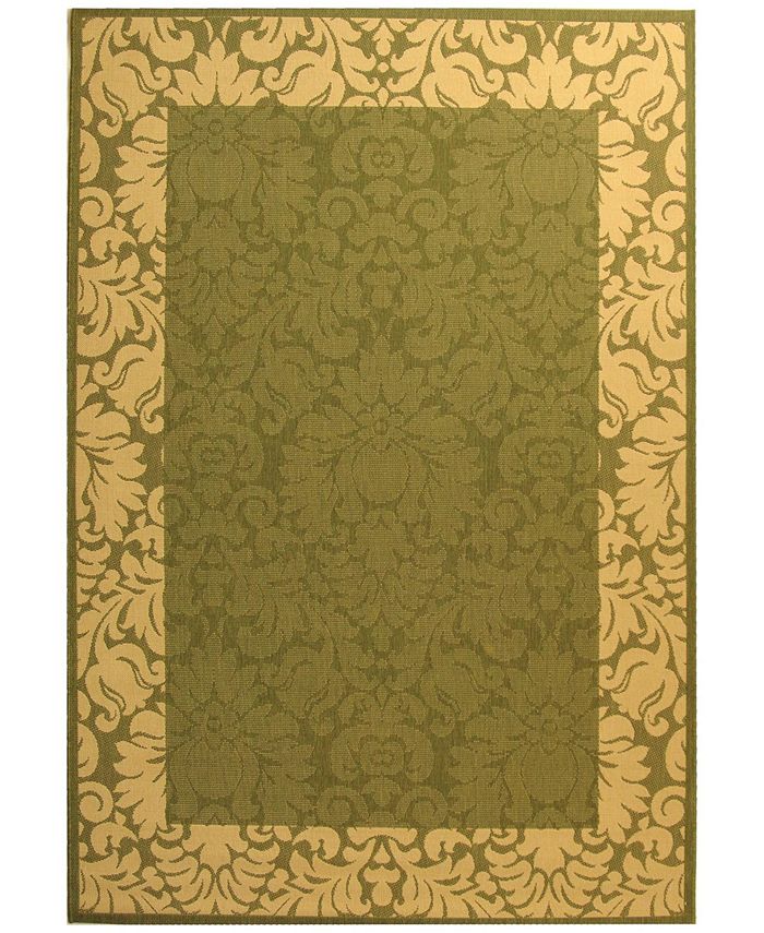 Safavieh Courtyard Olive and Natural 6'7" x 6'7" Square Outdoor Area Rug