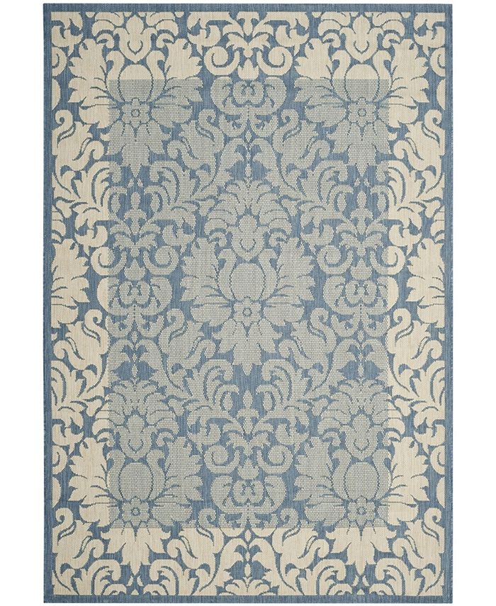 Safavieh Courtyard Blue and Natural 9' x 12' Outdoor Area Rug