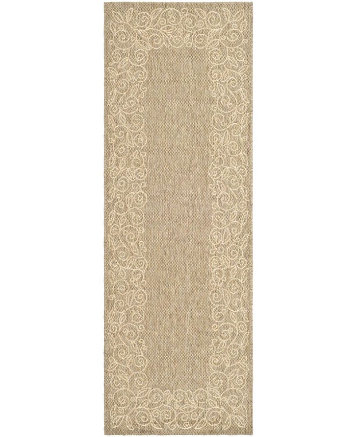 Safavieh Courtyard Dark Beige and Beige 2'7" x 8'2" Runner Outdoor Area Rug