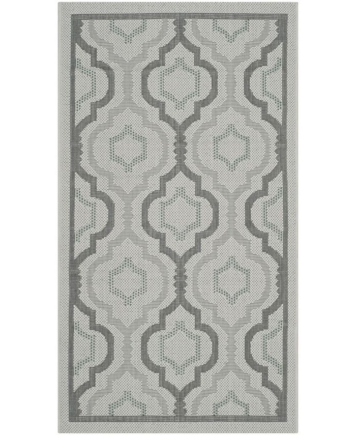 Safavieh Courtyard Light Gray and Anthracite 2'7" x 5' Sisal Weave Outdoor Area Rug